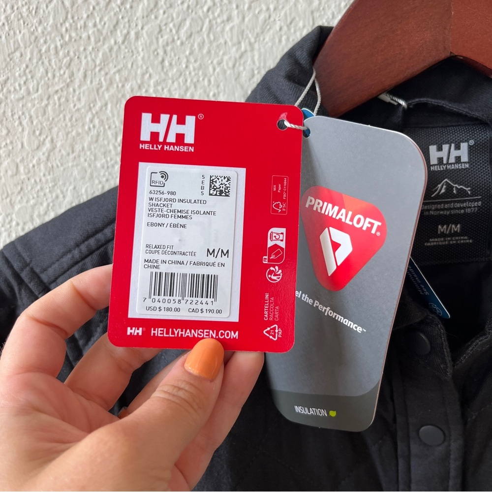 NWT Helly Hansen Women’s Isfjord Insulated Shacket Black - Picture 5 of 9